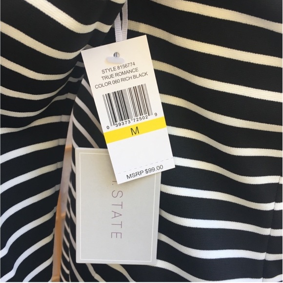 1. State True Romance Black & White Striped Dress SZ M NWT - Picture 7 of 8